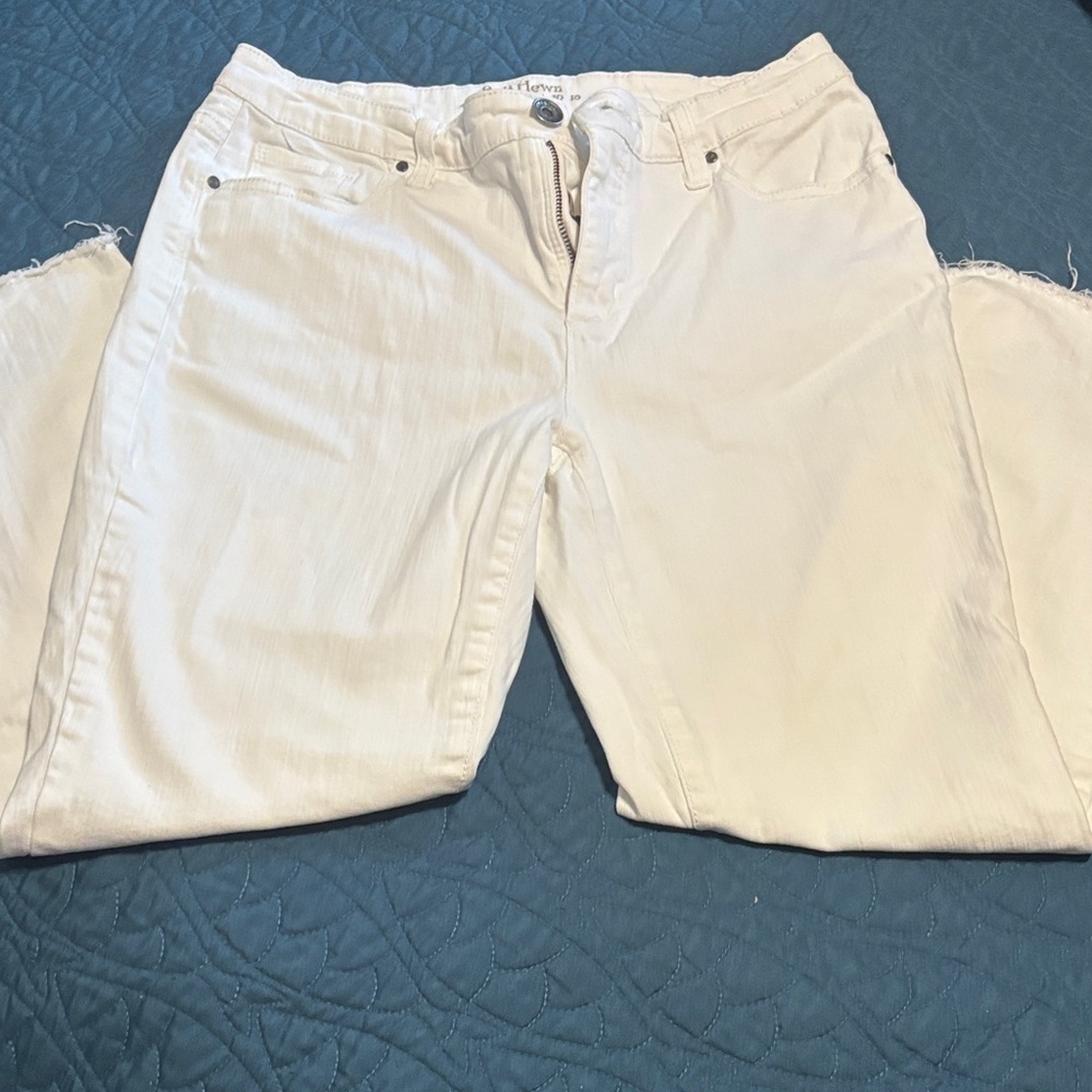 Ruff Hewn Women's Straight Leg White Jeans - Picture 1 of 3